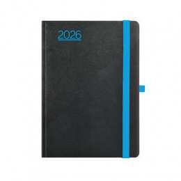 Naptár, tervező, A5, napi, TOPTIMER, "Nero", fekete-kék